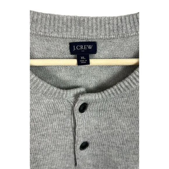 J. Crew Factory Lambswool-Blend Henley Sweater Gray Size XL AP644 Men’s - Picture 4 of 7